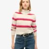 Jersey corto de cuello alto a rayas