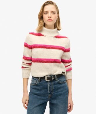 Jersey corto de cuello alto a rayas