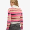 Jersey corto de cuello alto a rayas