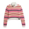Jersey corto de cuello alto a rayas