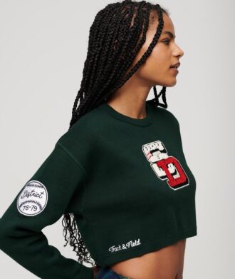Jersey corto de cuello redondo estilo universitario