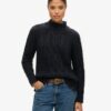 Jersey de cuello alto con punto trenzado