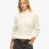 Jersey de cuello alto con punto trenzado