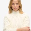 Jersey de cuello alto con punto trenzado