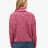 Jersey de cuello alto con punto trenzado