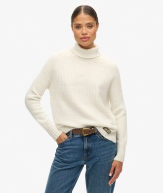 Jersey de cuello alto de punto elástico