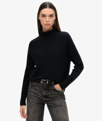 Jersey de cuello alto de punto elástico