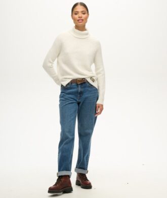 Jersey de cuello alto de punto elástico