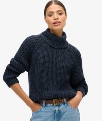 Jersey de cuello alto de punto holgado