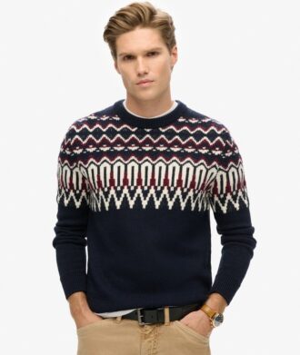 Jersey de cuello redondo con punto Fairisle