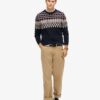 Jersey de cuello redondo con punto Fairisle