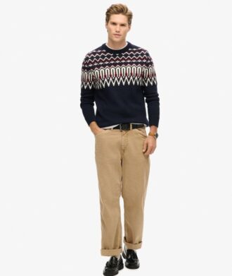 Jersey de cuello redondo con punto Fairisle