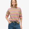Jersey de cuello redondo con rayas multicolores