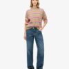 Jersey de cuello redondo con rayas multicolores