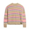 Jersey de cuello redondo con rayas multicolores