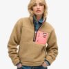 Jersey de forro polar Vintage con media cremallera