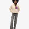Jersey de forro polar Vintage con media cremallera