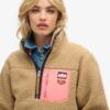 Jersey de forro polar Vintage con media cremallera
