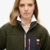 Jersey de forro polar Vintage con media cremallera