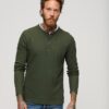 Jersey de manga larga con cuello de nido de abeja y medio abrochado Jersey de manga larga con cuello de nido de abeja y medio abrochado