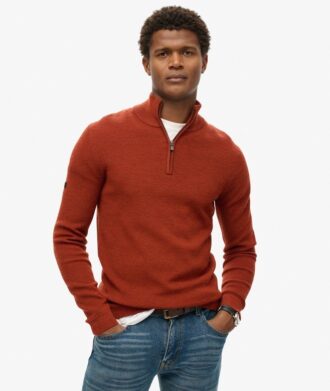 Jersey de merino con media cremallera