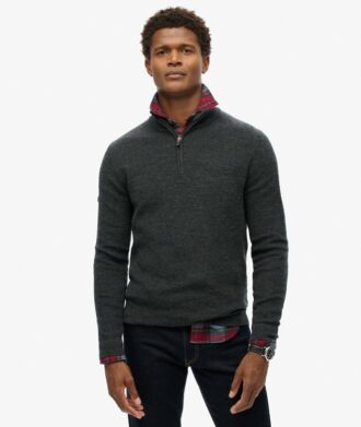 Jersey de merino con media cremallera