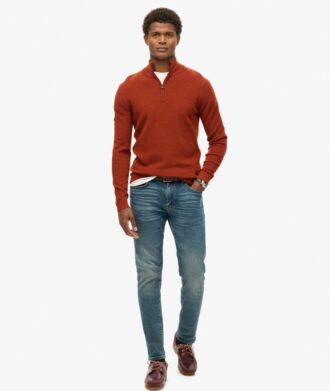 Jersey de merino con media cremallera
