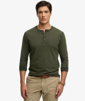 Jersey Henley de manga larga