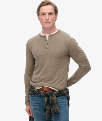 Jersey Henley de manga larga
