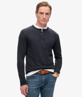 Jersey Henley de manga larga