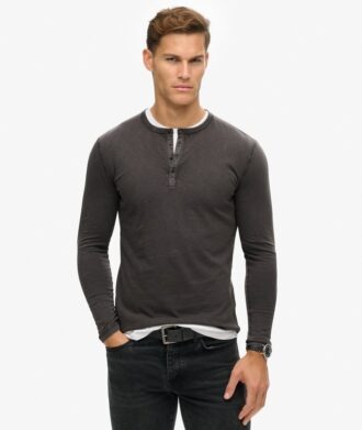 Jersey Henley de manga larga