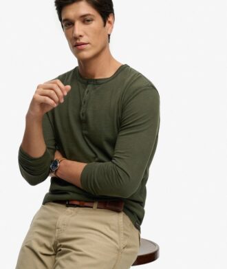 Jersey Henley de manga larga