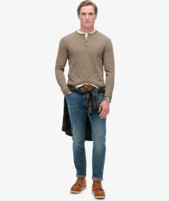Jersey Henley de manga larga