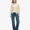 Jersey oversize de punto trenzado con cuello en V