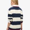 Jersey oversize de rayas con cuello en V y trenzado