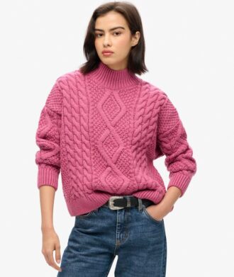 Jersey polo de punto trenzado Aran