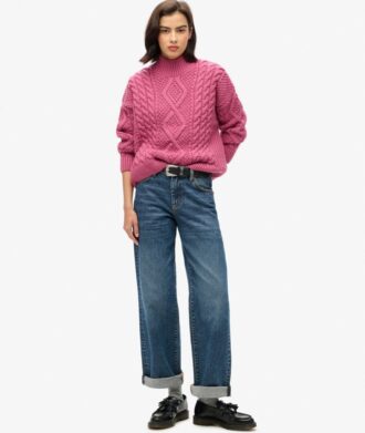 Jersey polo de punto trenzado Aran