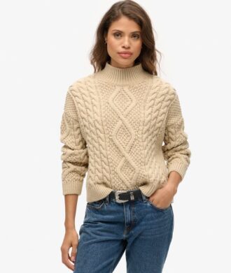 Jersey polo de punto trenzado Aran