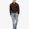 Jersey Vintage Jacob de punto trenzado con media cremallera