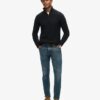 Jersey Vintage Jacob de punto trenzado con media cremallera