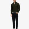 Jersey Vintage Jacob de punto trenzado con media cremallera