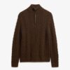 Jersey Vintage Jacob de punto trenzado con media cremallera
