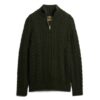Jersey Vintage Jacob de punto trenzado con media cremallera