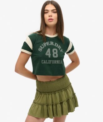 Minifalda de jersey con volantes