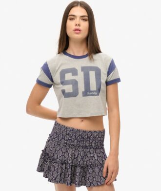 Minifalda de jersey con volantes