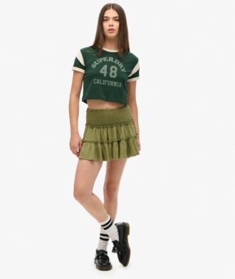 Minifalda de jersey con volantes