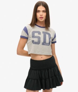 Minifalda de jersey con volantes