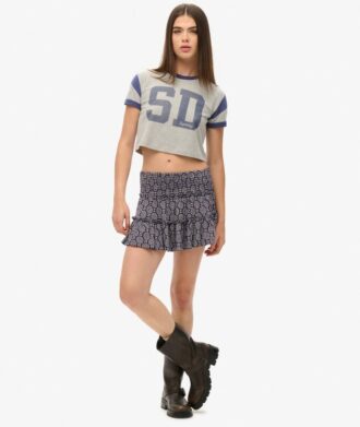 Minifalda de jersey con volantes
