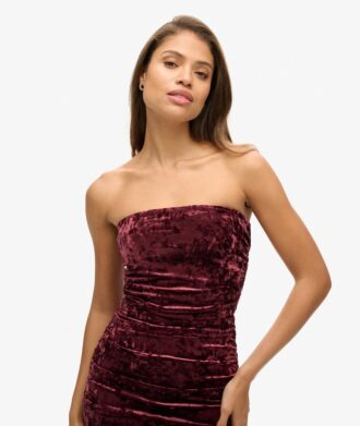 Minivestido bandeau de terciopelo