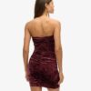 Minivestido bandeau de terciopelo
